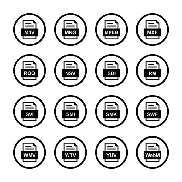 Conjunto Ícones Formatos Arquivo —  Vetores de Stock