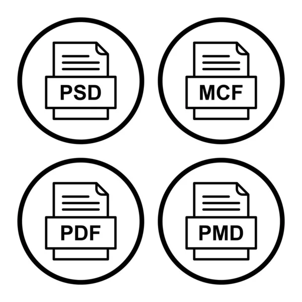 Ensemble Icônes Formats Fichiers — Image vectorielle