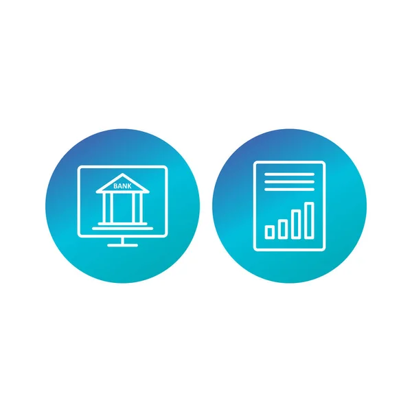 Iconos Bancarios Hoja Aislada Sobre Fondo Blanco — Archivo Imágenes Vectoriales
