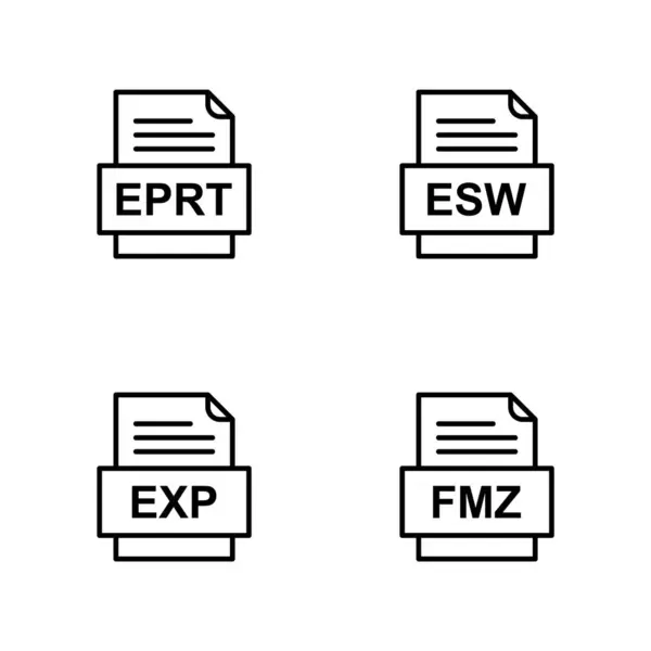 Sada Ikon Formátů Souborů — Stockový vektor