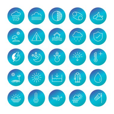 Kişisel ve ticari kullanım için 25 Hava Durumu Simgesi...