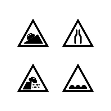 Kişisel ve ticari kullanım için 4 simge yol işareti...