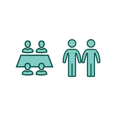 Beyaz arkaplanda 2 adet iş simgesi izole edildi...