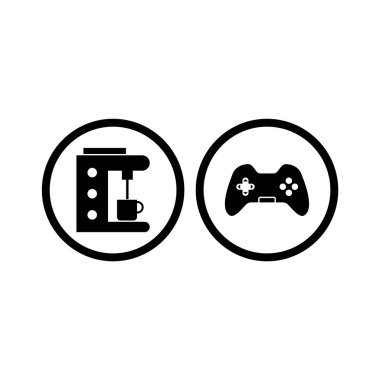 Beyaz arkaplanda izole edilmiş 2 adet elektronik aygıt simgesi...