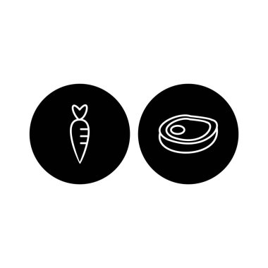 Beyaz Arkaplanda İzole Edilmiş 2 Gıda Simgesi...