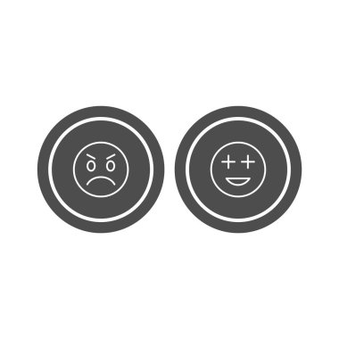 2 Emoji Simgesi Kağıdı Beyaz Arkaplanda İzole Edildi...