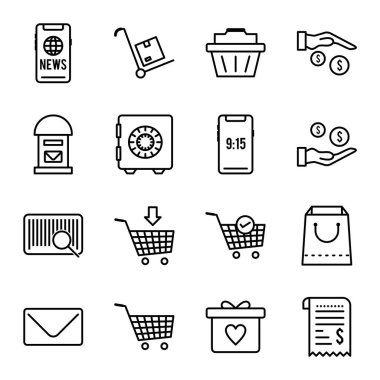 Kişisel ve Ticari Kullanım İçin 16 Simge E- ticaret...