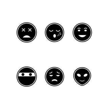 Kişisel ve ticari kullanım için 6 simge emojisi...