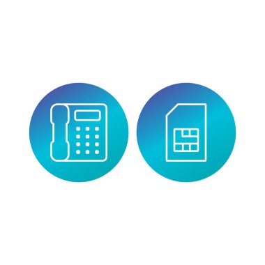 Beyaz Arkaplanda izole edilmiş 2 Elektronik Aygıt Simgesi...