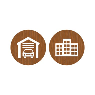 Beyaz arkaplanda 2 set emlak simgesi izole edildi...