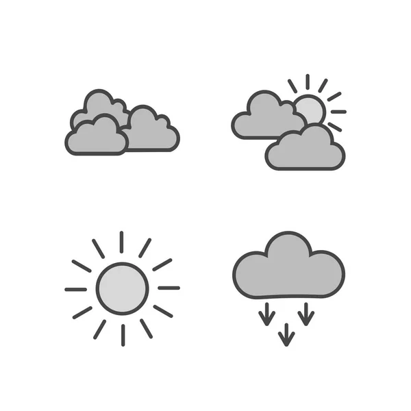 Icone Meteo Foglio Isolato Sfondo Bianco — Vettoriale Stock