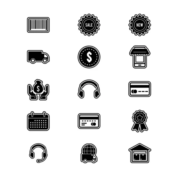 Iconos Comercio Electrónico Para Uso Personal Comercial — Archivo Imágenes Vectoriales
