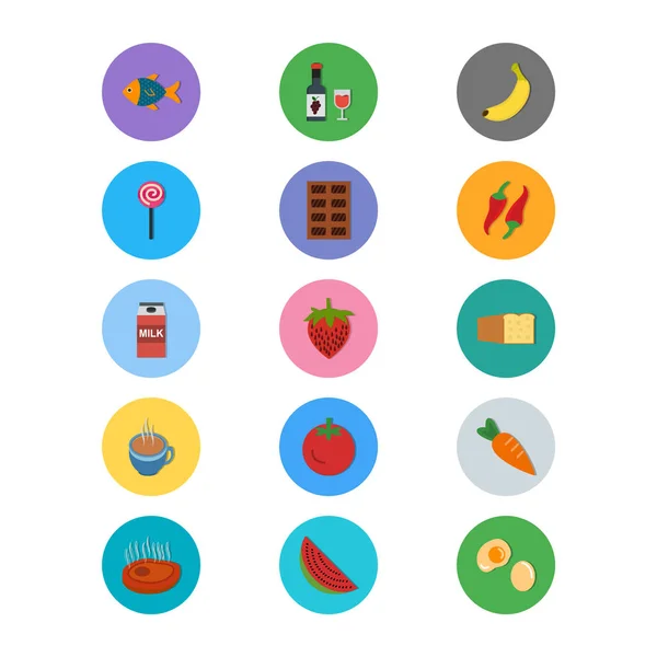 15个供个人及商业用途的食物图标 — 图库矢量图片