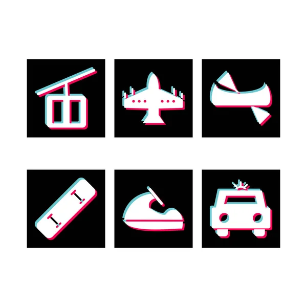 Icon Set Transport Personal Commercial Use — Stock Vector