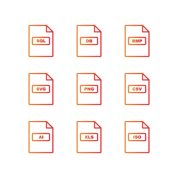 Formats Fichiers Icônes Pour Usage Personnel Commercial — Image vectorielle