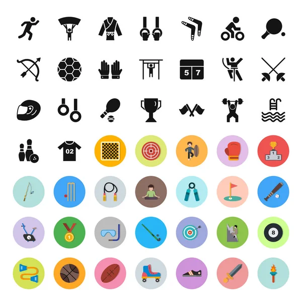 Icono Conjunto Deportes Juegos Para Uso Personal Comercial — Vector de stock