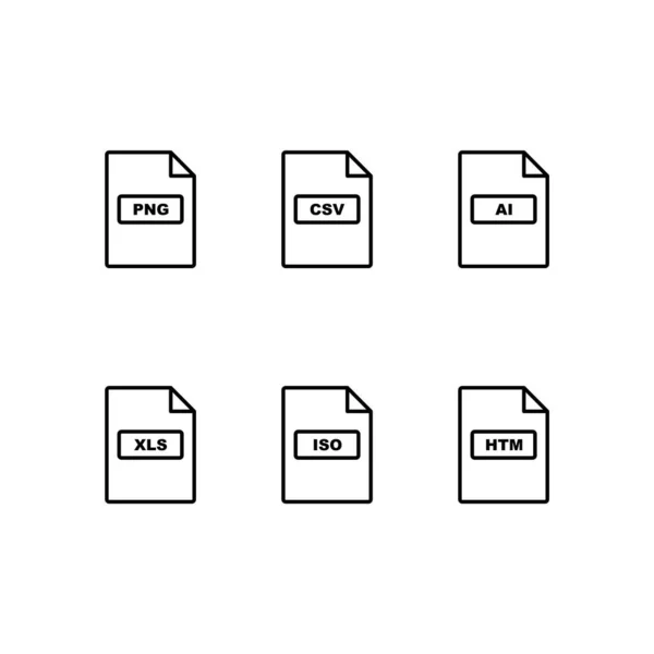 6個人用および商業用のファイル形式のアイコンセット — ストックベクタ