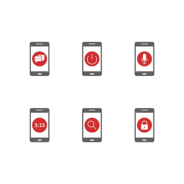 Set Von Mobilen Apps Symbole Auf Weißem Hintergrund Vektor Isolierte — Stockvektor