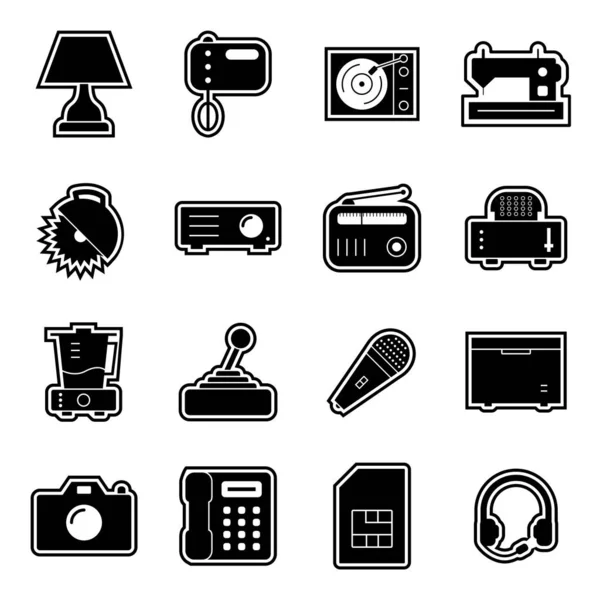 Iconos Dispositivos Electrónicos Para Uso Personal Comercial — Vector de stock