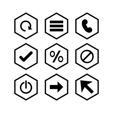 Beyaz Arkaplan Vektörü İzole Edilmiş Elementler üzerine 9 temel element seti Simgesi...