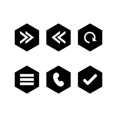 Beyaz arkaplanda 6 temel element simgesi izole edildi...