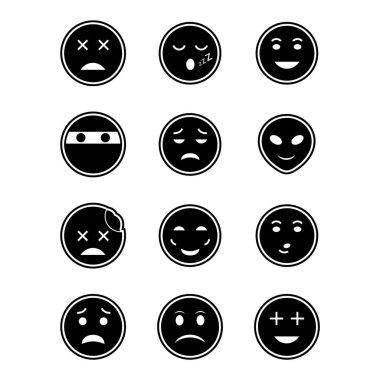 Kişisel ve ticari kullanım için 12 simge emojisi...
