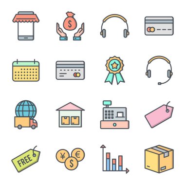 Kişisel ve Ticari Kullanım İçin 16 Simge E- ticaret...