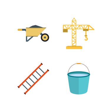 Beyaz Arkaplan Vektörü İzole Edilmiş Elementler Üzerine 4 Yapılandırma Simgesi...