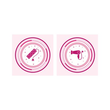 Beyaz Arkaplan Vektörü İzole Edilmiş Elementler üzerinde 2 elektronik aygıt seti...