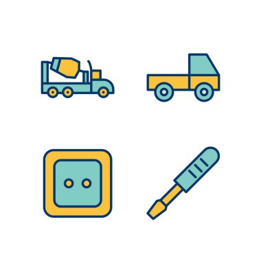 Beyaz Arkaplanda 4 Yapılandırma Simgesi İzole Edildi...