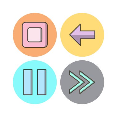 Beyaz arkaplanda 4 temel element simgesi izole edildi...