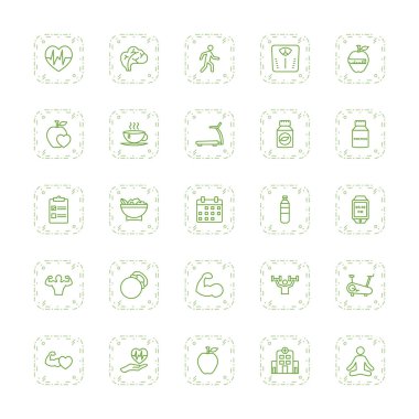 Kişisel ve ticari kullanım için 25 Simge Sağlık...