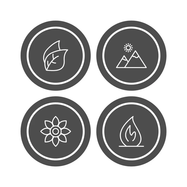 Símbolos Naturais - Fogo, Ar, água, Terra - Elementos Circulares