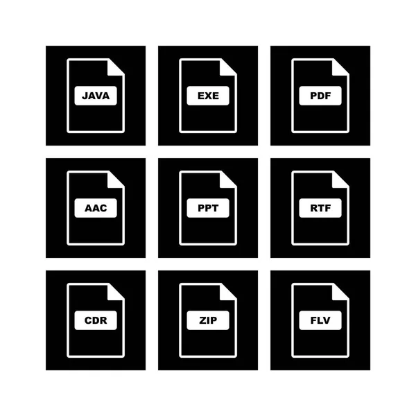 Formatos Archivo Iconos Sheet Isolated White Background — Vector de stock