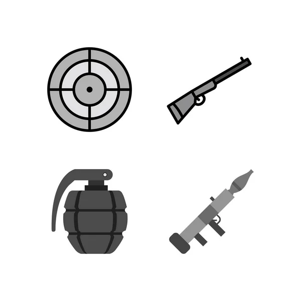 Icon Set Military Personal Commercial Use — стоковый вектор