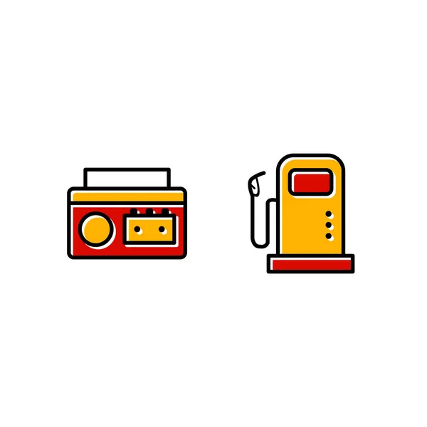 Conjunto Iconos Dispositivos Electrónicos Aislados Sobre Fondo Blanco — Vector de stock