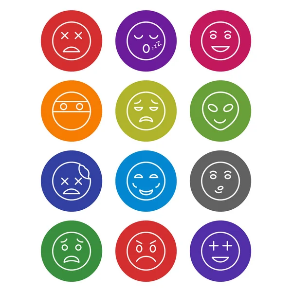 Icona Set Emoji Uso Personale Commerciale — Vettoriale Stock