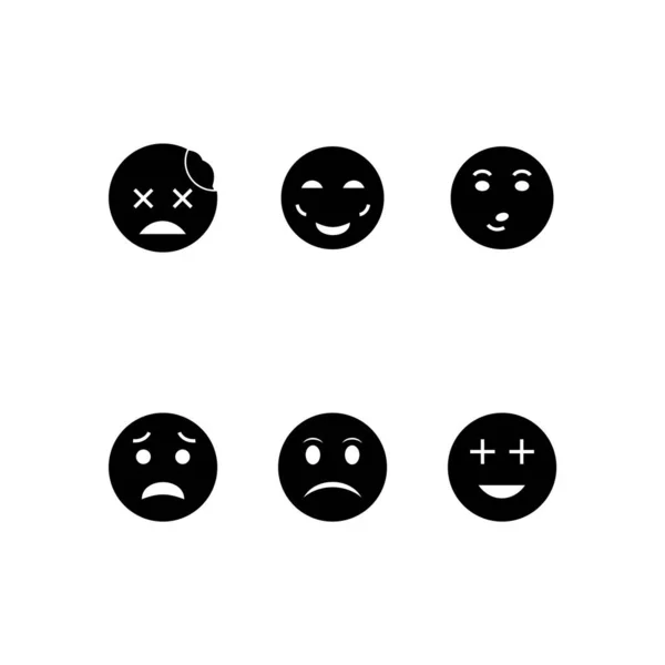 Folha Ícones Emoji Isolada Fundo Branco — Vetor de Stock