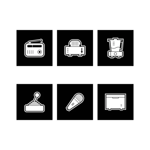 Set Von Elektronischen Geräten Symbole Auf Weißem Hintergrund Vektor Isolierte — Stockvektor