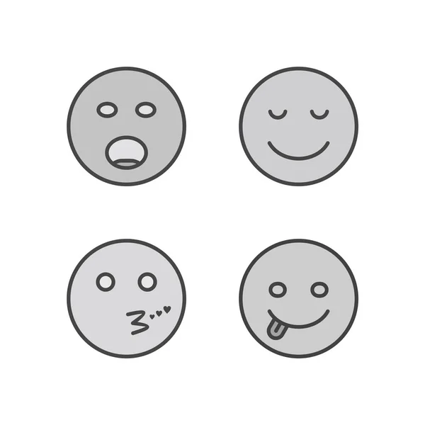 Ensemble Icônes Emoji Pour Usage Personnel Commercial — Image vectorielle