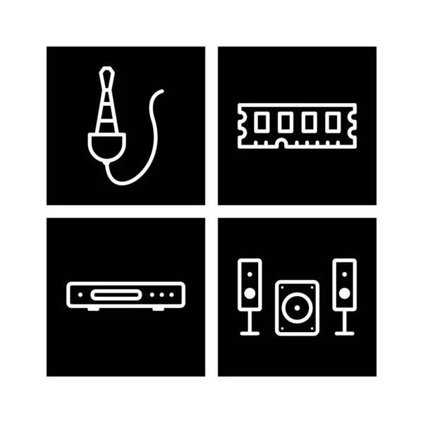 Set Von Elektronischen Geräten Symbole Isoliert Auf Weißem Hintergrund — Stockvektor