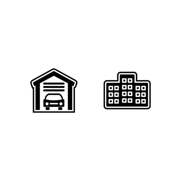 Real Estate Icons Sheet Isolated White Background — Stock Vector