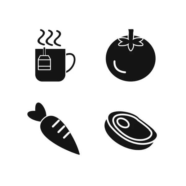 Харчових Ікони Аркуш Ізольовані Білому Тлі — стоковий вектор