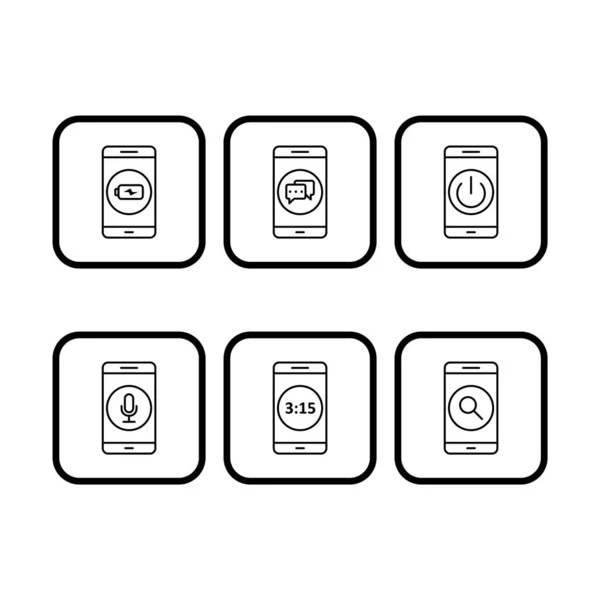 Set Von Mobilen Apps Symbole Auf Weißem Hintergrund Vektor Isolierte — Stockvektor