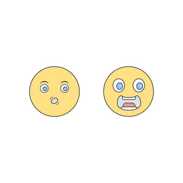 Set Icônes Emoji Isolées Sur Fond Blanc — Image vectorielle