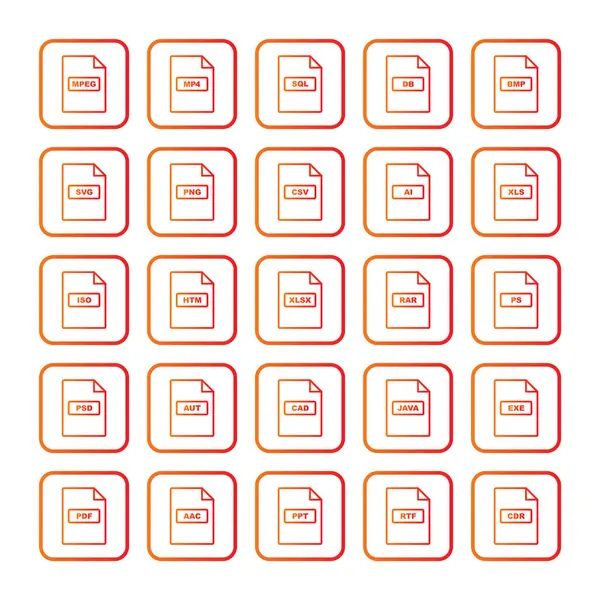 File Formats Icons Personal Commercial Use — Stock Vector