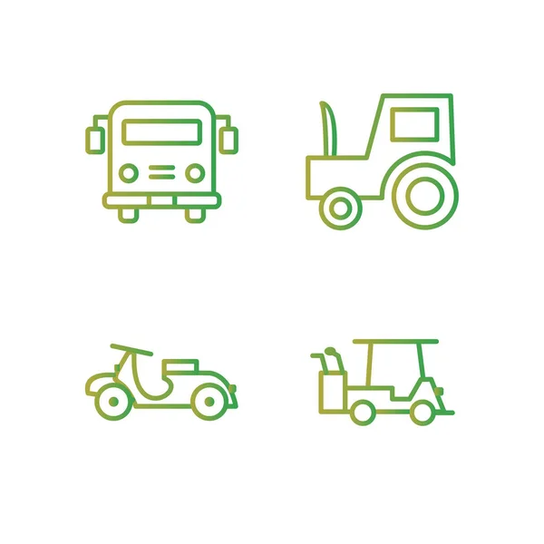 Icon Set Transport Personal Commercial Use — Stock Vector