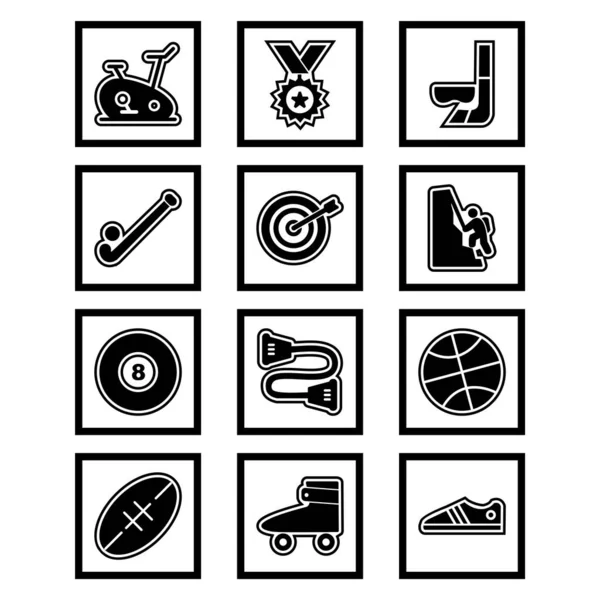 个人和商业用的一套体育运动和游戏 — 图库矢量图片