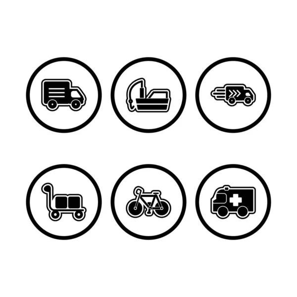 Conjunto Iconos Transporte Para Uso Personal Comercial — Archivo Imágenes Vectoriales