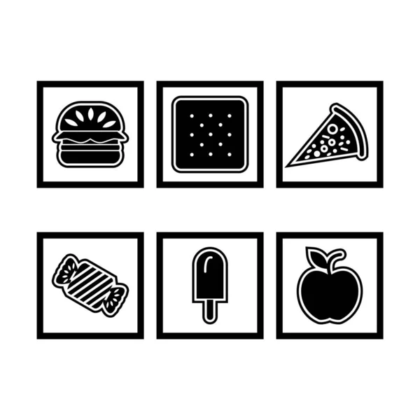 Set Iconos Alimentarios Sobre Fondo Blanco Vector Elementos Aislados — Archivo Imágenes Vectoriales